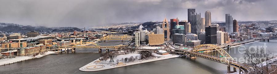 PIttsburghs First Snow Of 2015 Photograph by Adam Jewell