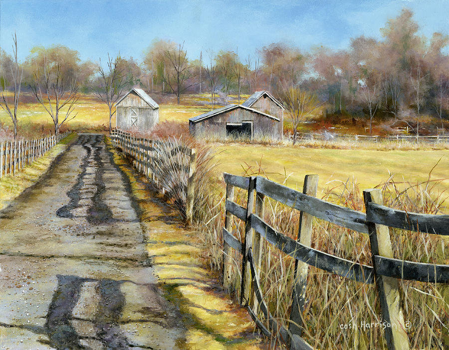 Farm Painting - Pittstown Memory Lane by Carol  Harrison
