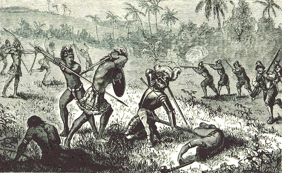 Pizarros Fight With The Incas, 16th Photograph by British Library