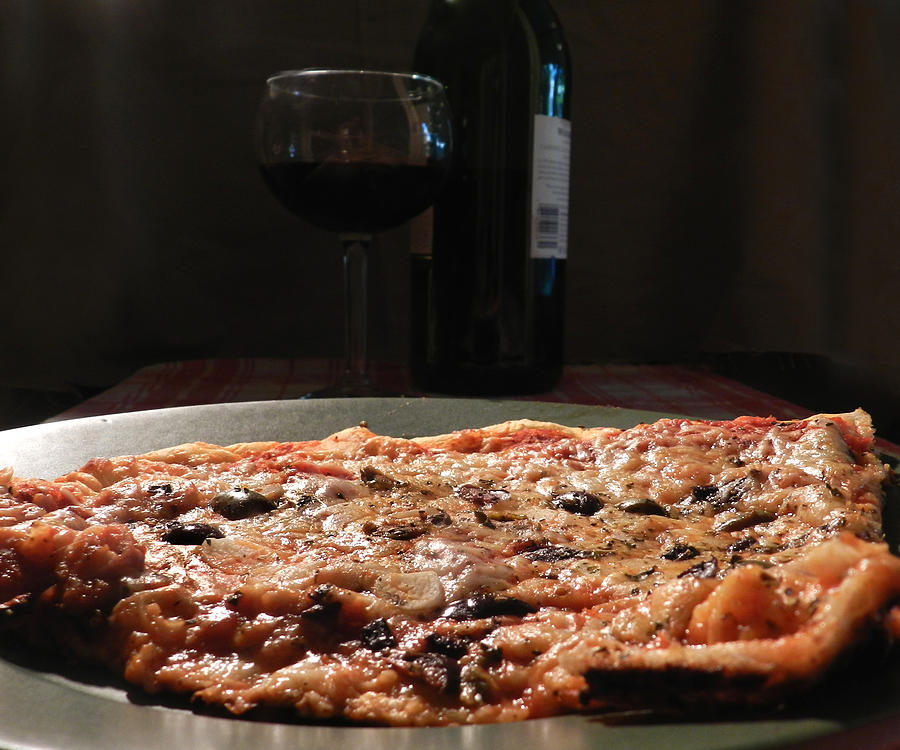 Pizza And Vino Photograph