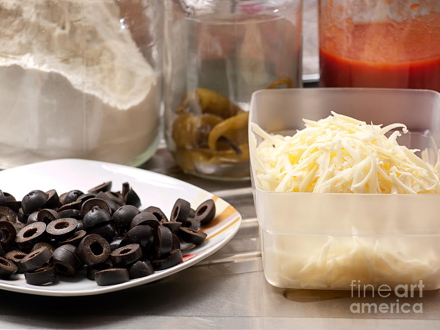 Cheese Photograph - Pizza ingredients by Sinisa Botas