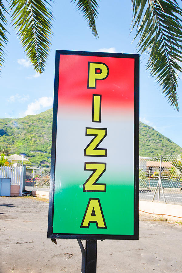 Summer Photograph - Pizza sign by Tom Gowanlock