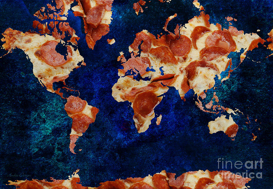 Pizza World 2 Photograph by Andee Design