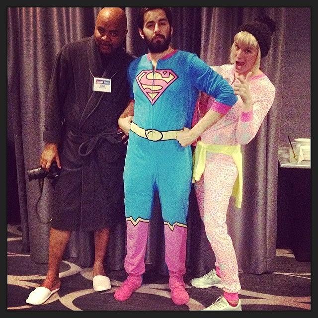 Supergirl Photograph - Pj Party Heroes!! #stitcheswest by Lacie Vasquez