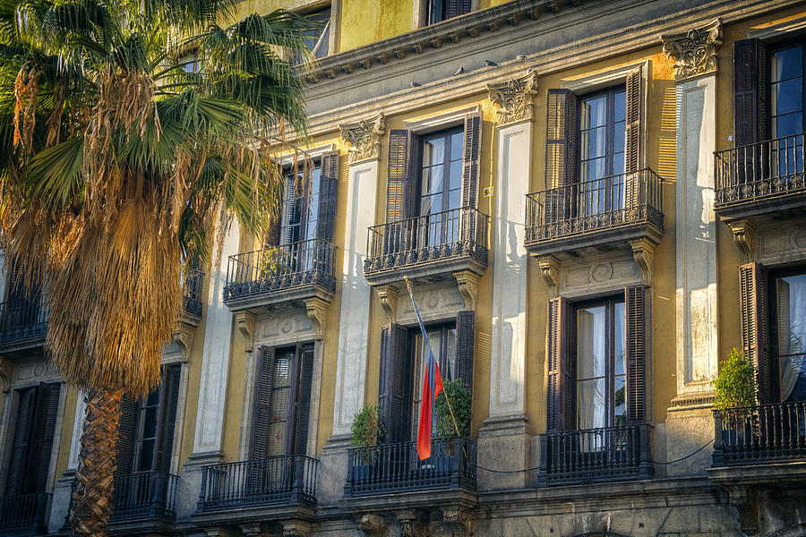 Placa Reial Balconies Photograph by Joan Carroll