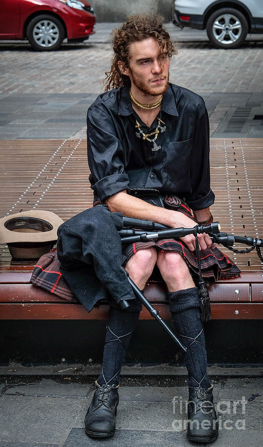 Place dArmes Bagpiper Photograph by Amy Fearn