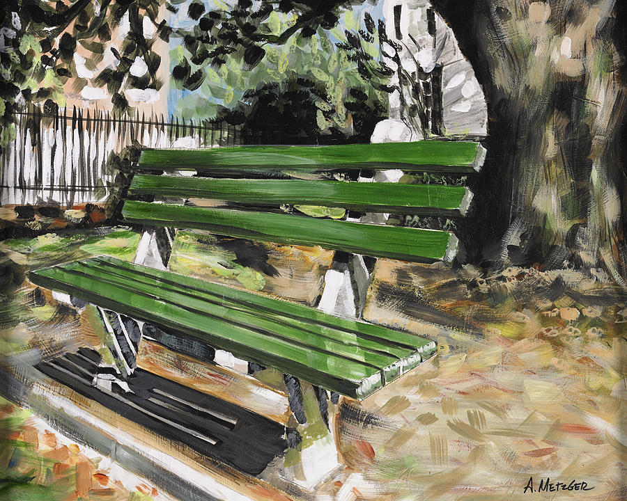 Place to rest in Charleston Painting by Alan Metzger