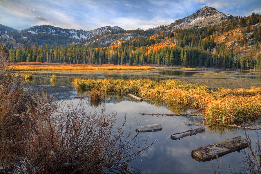 Fall Photograph - Placid Morning at Silver Lake by Douglas Pulsipher