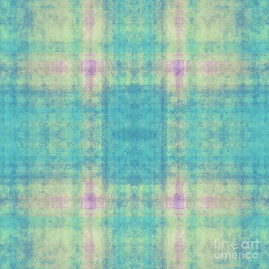 Plaid In Blue 10 Square Digital Art by Andee Design