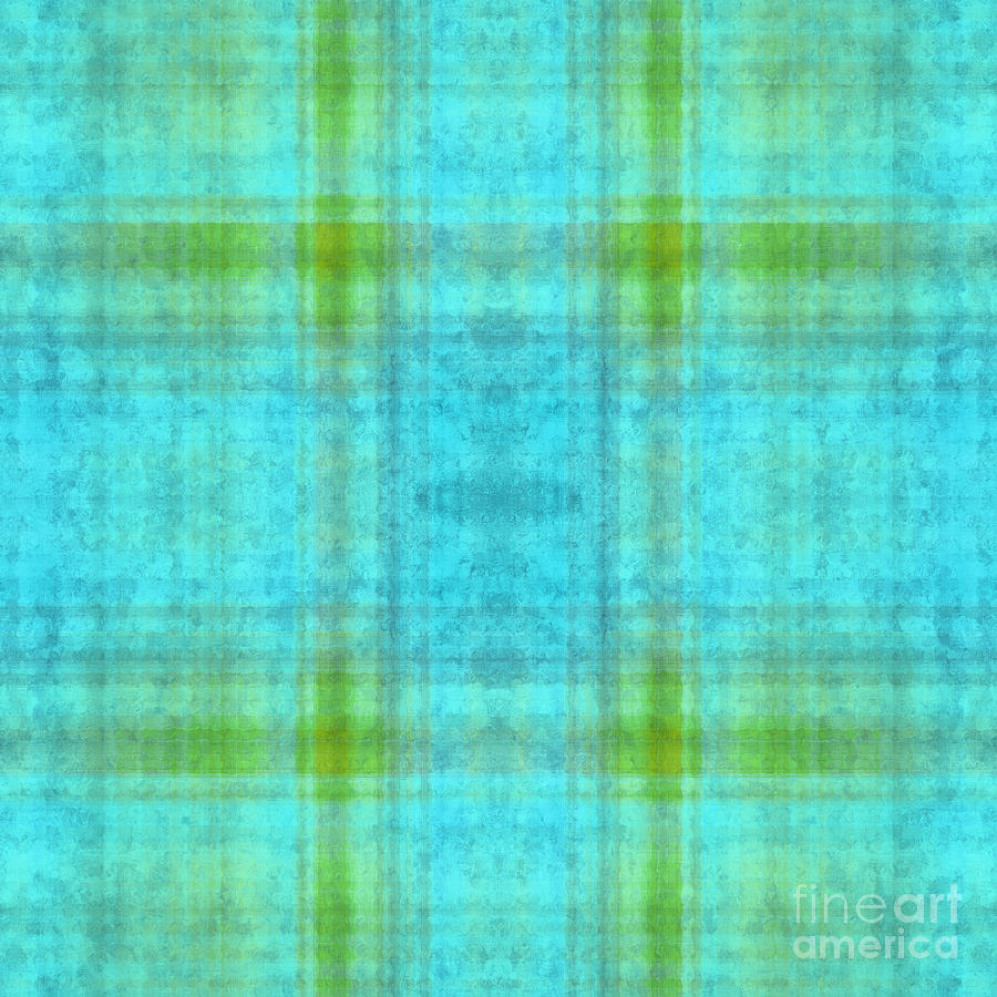 Plaid In Blue 9 Square Digital Art by Andee Design