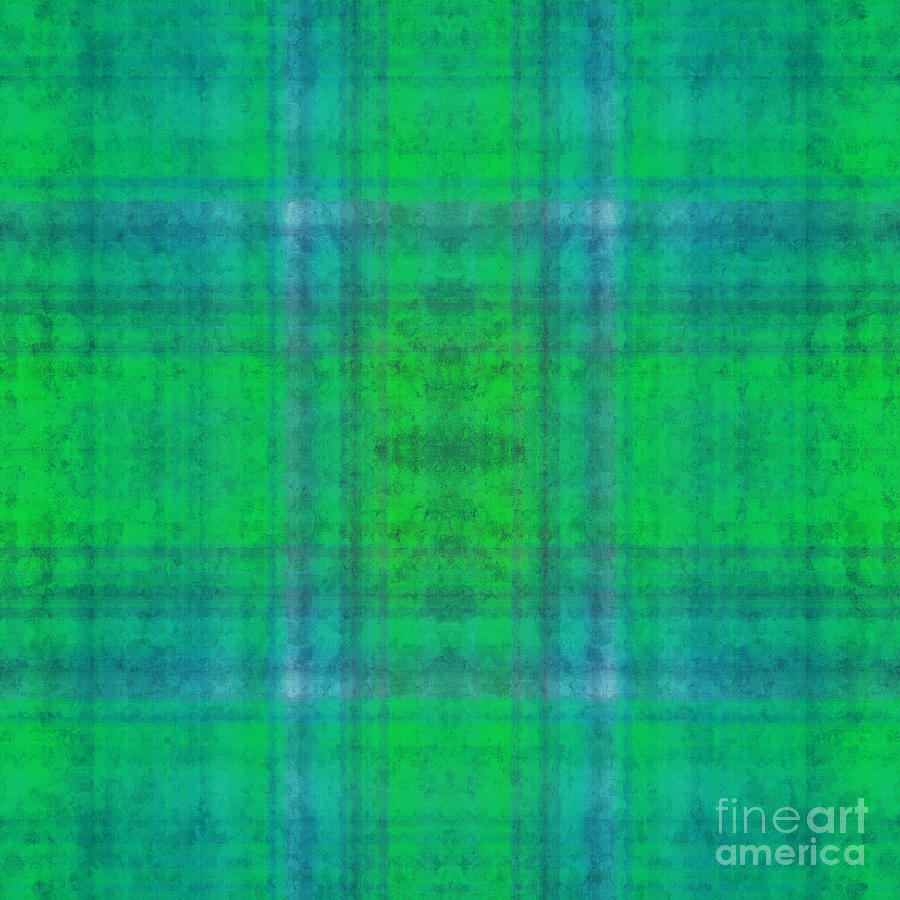 Plaid In Green 2 Square Digital Art by Andee Design