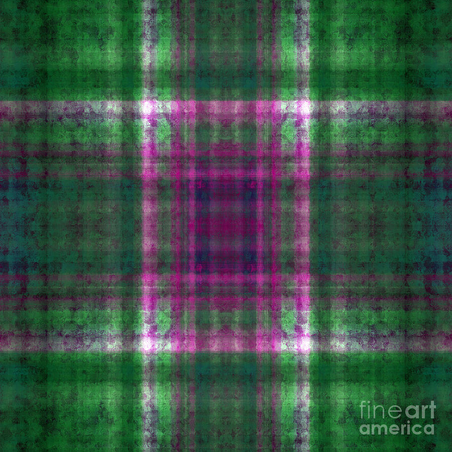 Plaid In Green 3 Square Digital Art by Andee Design