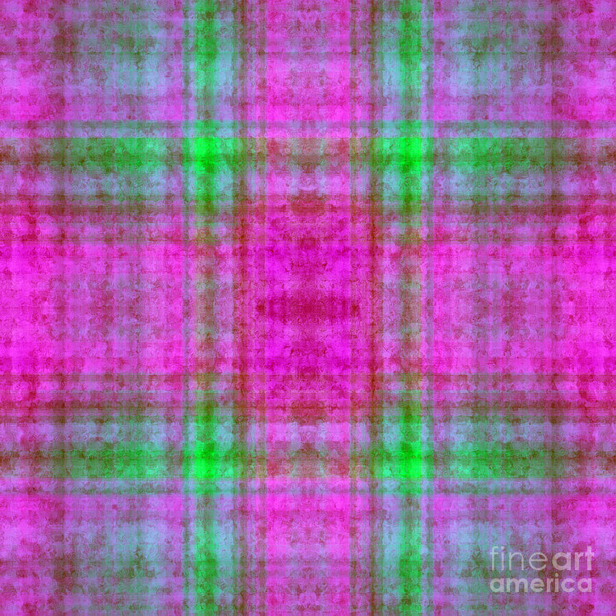 Plaid In Pink 2 Square Digital Art by Andee Design