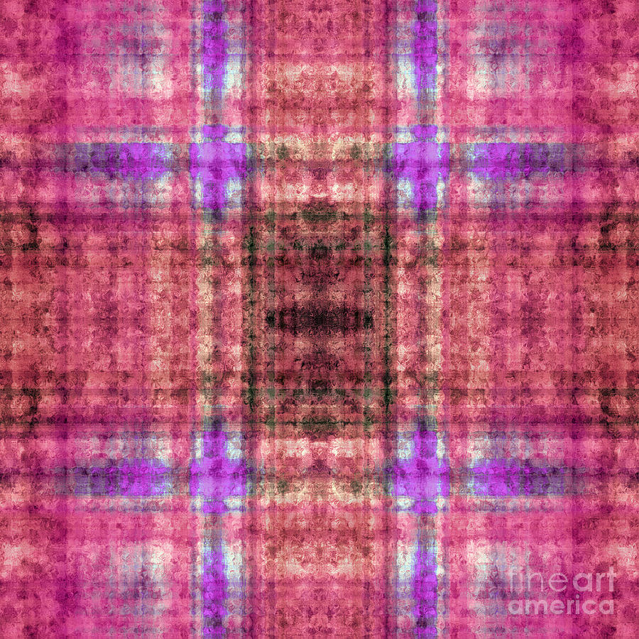 Plaid In Pink 3 Square Digital Art by Andee Design