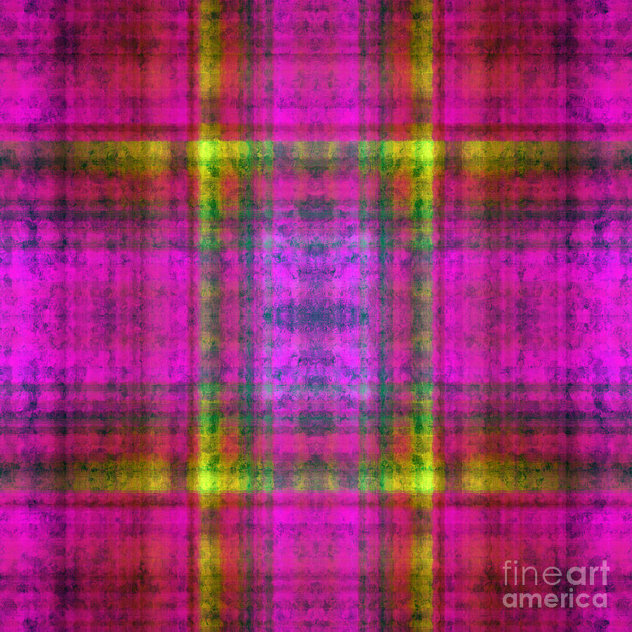 Plaid In Pink 4 Square Digital Art by Andee Design