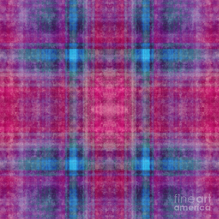 Plaid In Pink 5 Square Digital Art by Andee Design