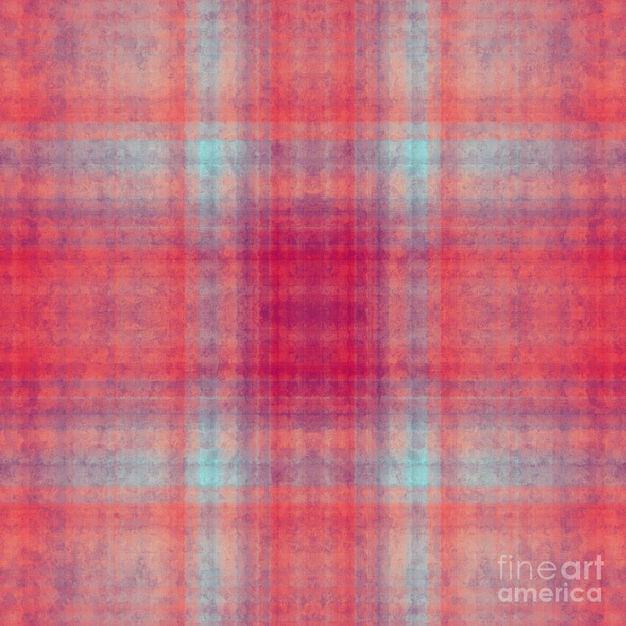 Plaid In Pink 6 Square Digital Art by Andee Design