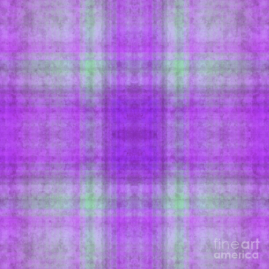 Plaid In Purple 3 Square Digital Art by Andee Design