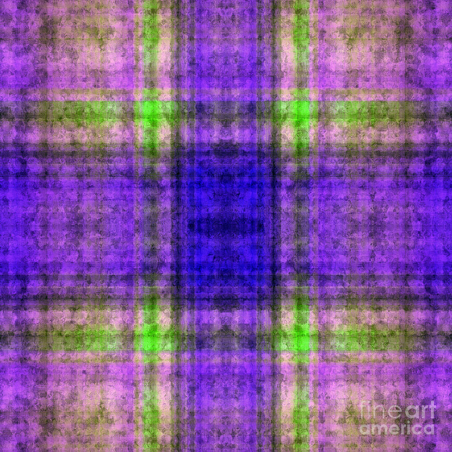 Plaid In Purple 4 Square Digital Art by Andee Design