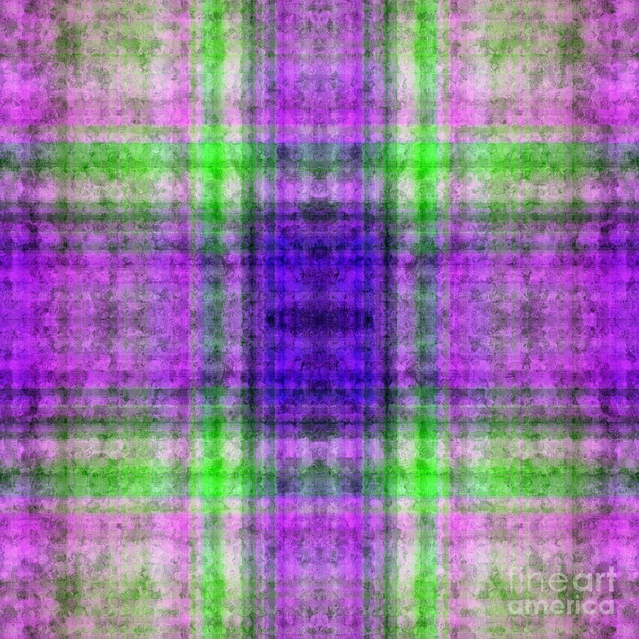 Plaid In Purple 5 Square Digital Art by Andee Design