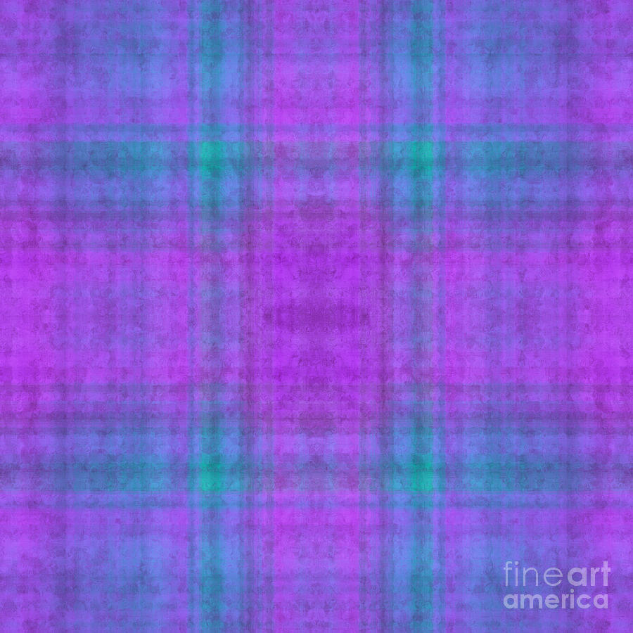 Plaid In Purple 1 Square Digital Art by Andee Design