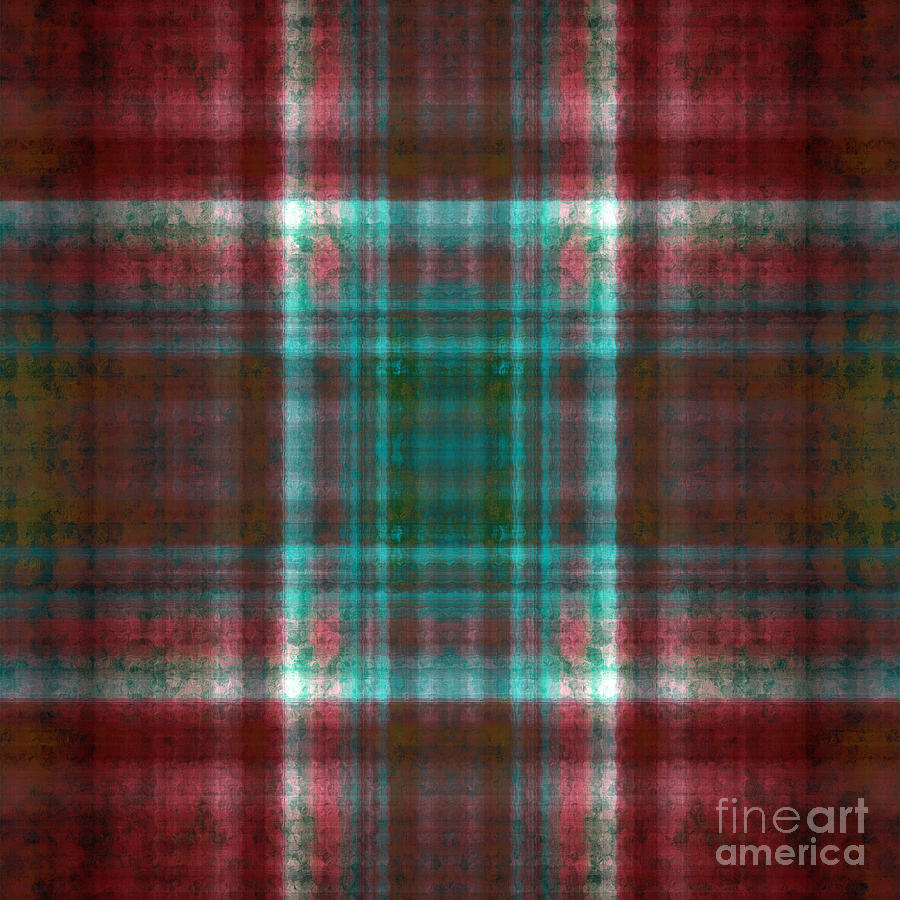 Plaid In Rust Square Digital Art by Andee Design