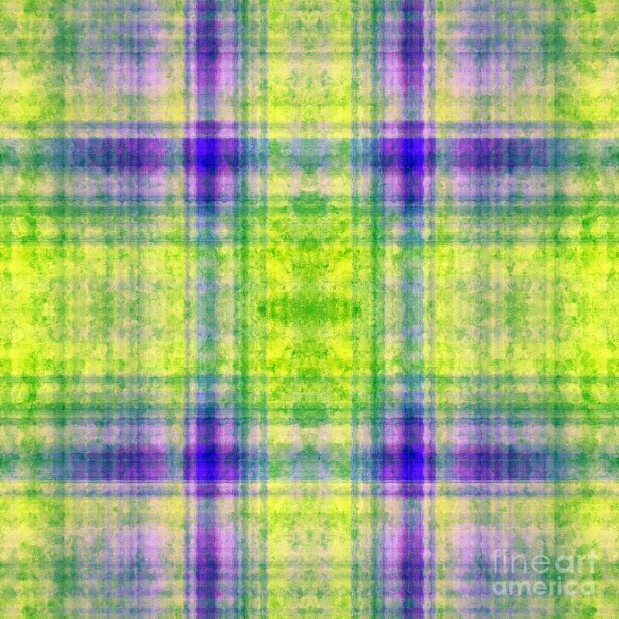 Plaid In Yellow 3 Square Digital Art by Andee Design