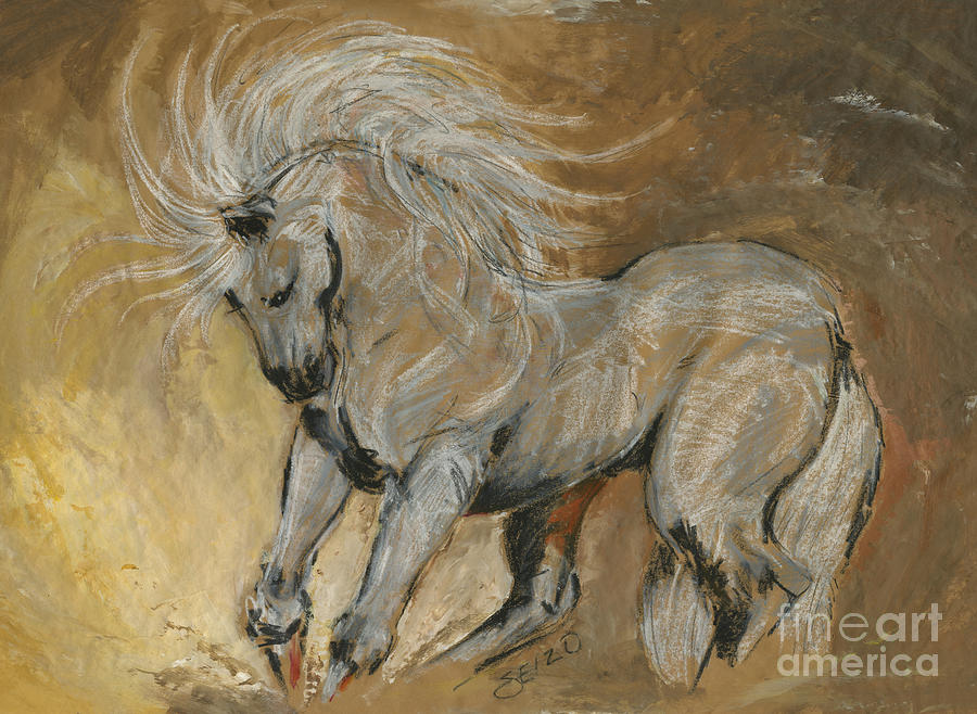 Horse Painting - Plains  Spirit by Steven  Nakamura