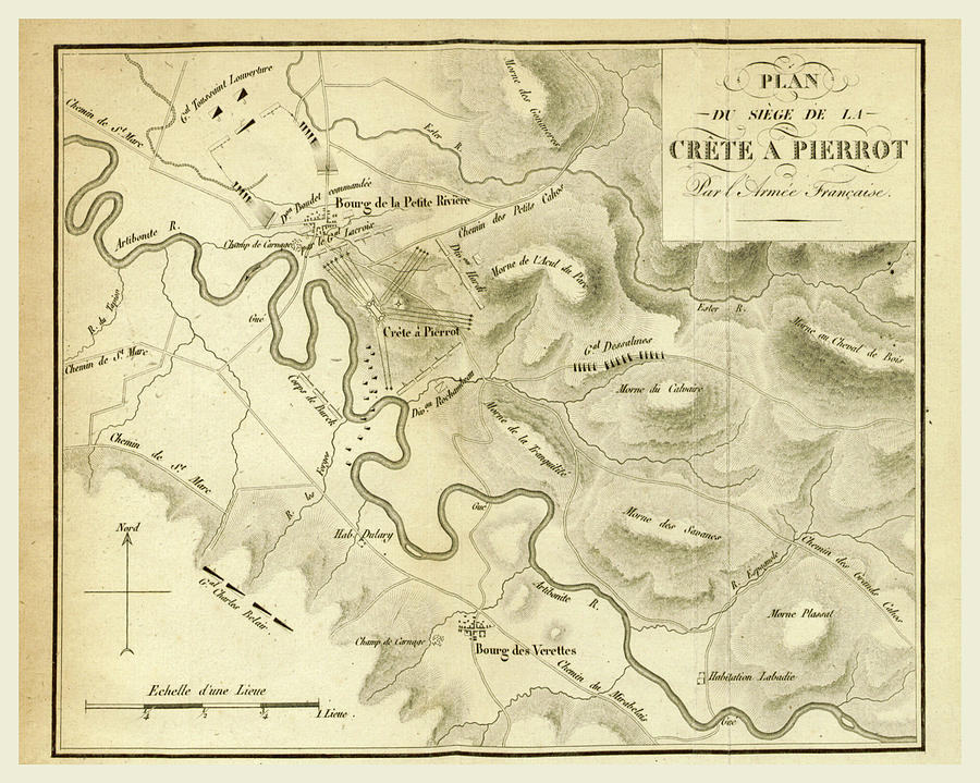 Plan, Map The Battle Of Crete A Pierrot By The French Army Drawing by ...