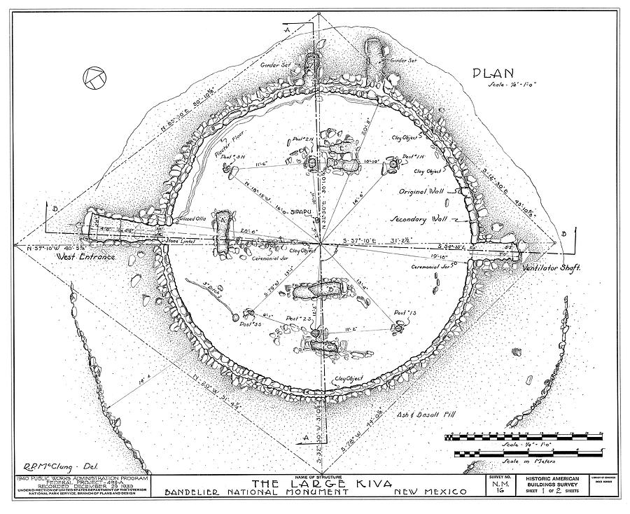 Building Photograph - Plan Of An Anasazi Kiva by Library Of Congress
