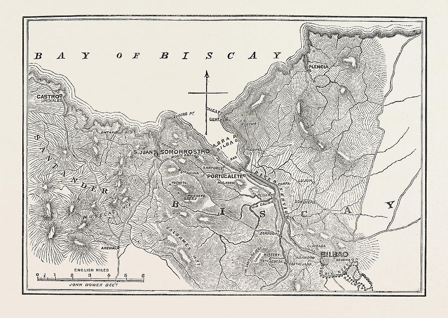 Plan Of Bilbao And Somorrostro Drawing by English School | Fine Art America