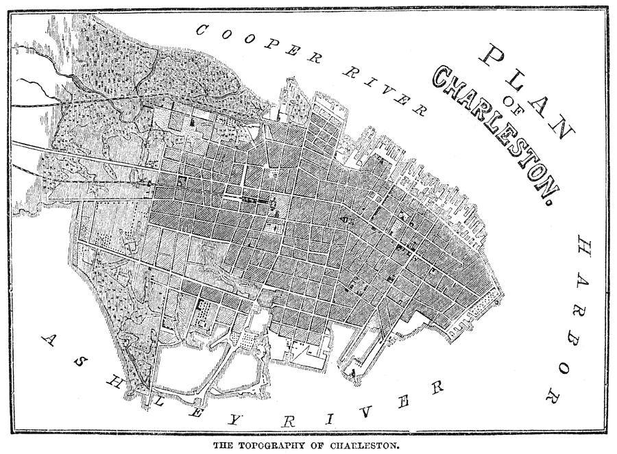 Plan Of Charleston, 1857 Photograph by Granger
