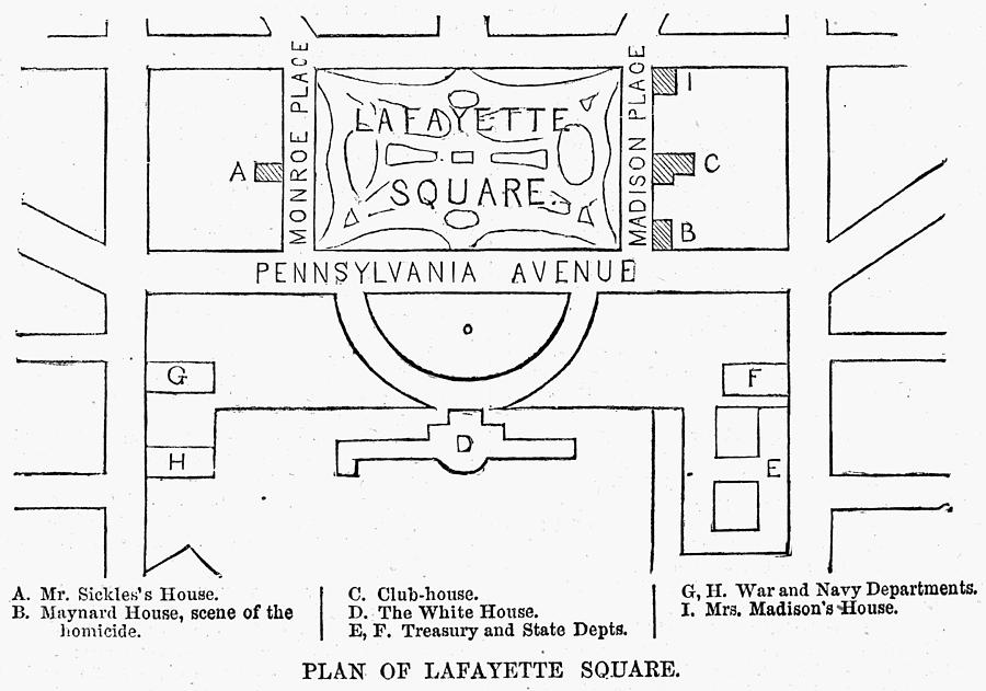 Plan Of Lafayette Square Photograph by Granger