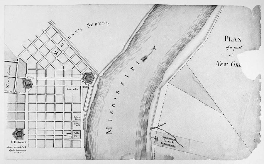 Plan Of New Orleans, 1814 Photograph by Granger