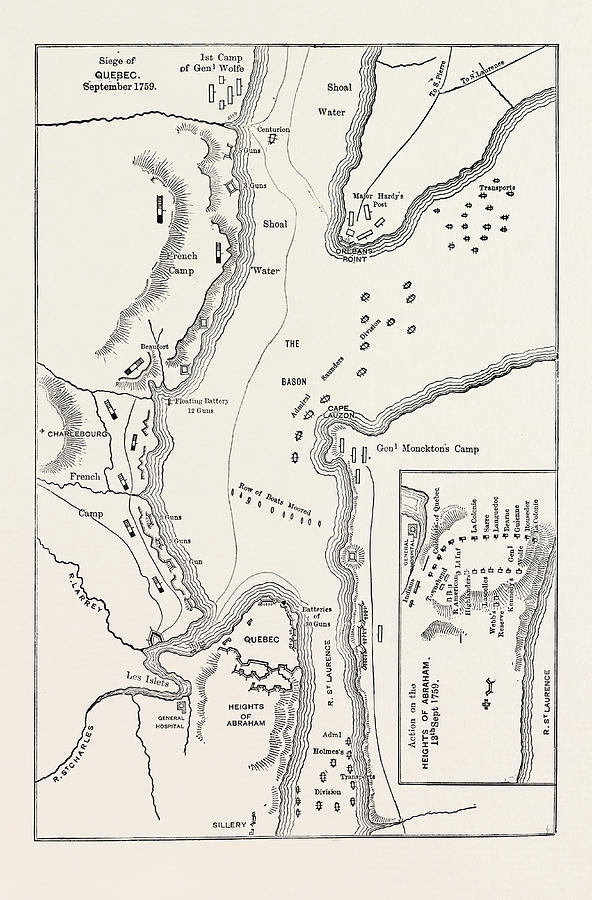 Plan Of The Siege Of Quebec, Canada Drawing by Canadian School | Fine ...