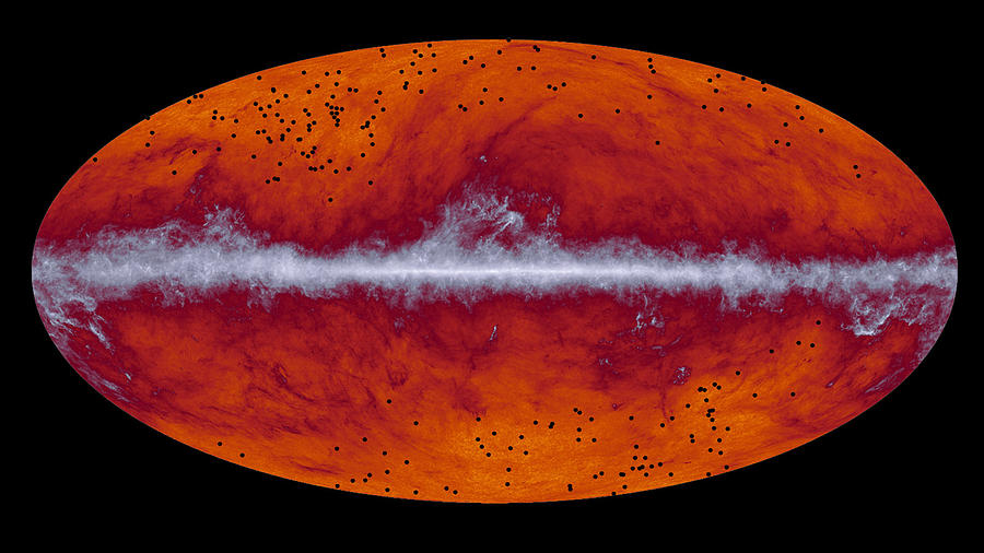 Planck Sky Map, Galaxy Clusters Photograph by Science Source