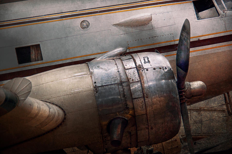 Vintage Photograph - Plane - A little rough around the edges by Mike Savad