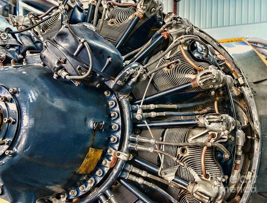 Black Widow Photograph - Plane Engine Close Up by Paul Ward