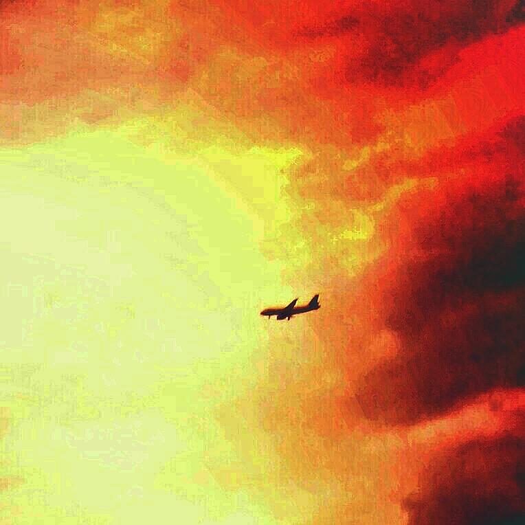 Plane In Yellow Sky Photograph by Candy Floss Happy