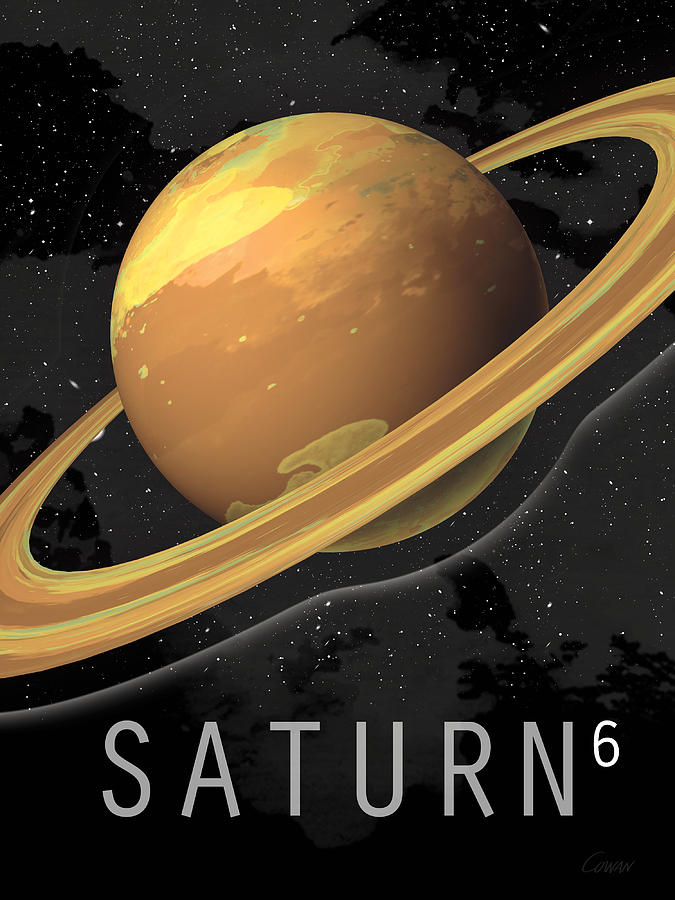 Planet Saturn Digital Art by David Cowan