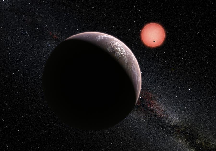 Space Photograph - Planets In Trappist-1 System by European Southern Observatory/m. Kornmesser/n. Risinger (skysurvey.org)/science Photo Library