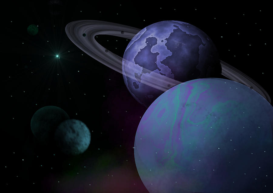 Planets Vs. Dwarf Planets Digital Art by Ricky Haug