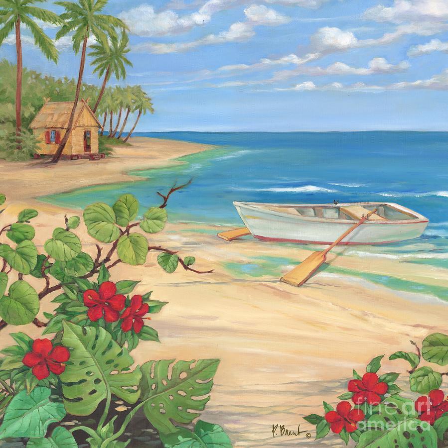 Boat Painting - Plantation Key Rowboat by Paul Brent