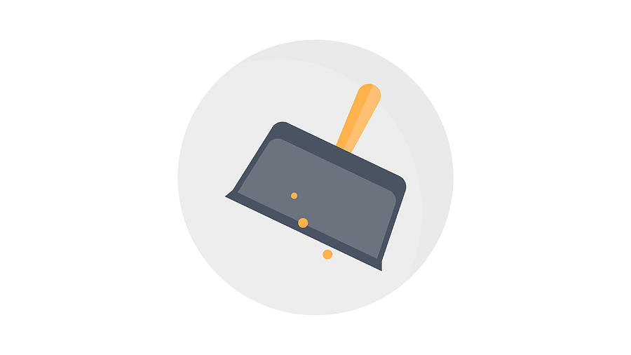 Plastic scoop for cleaning garbage Dustpan Icon Drawing by Redlio Designs