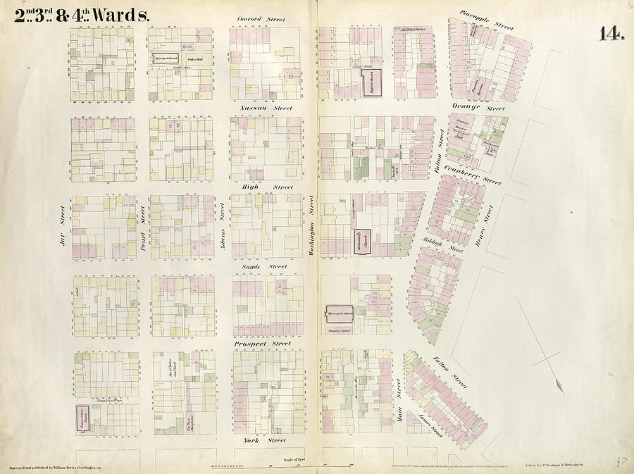 Map Drawing - Plate 14 Map Bounded By Market, James Street, York Street by Litz Collection