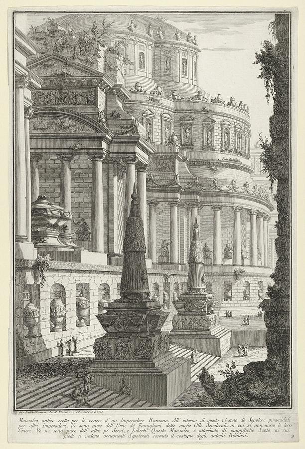 Giovanni Battista Piranesi Drawing - Plate 3 Ancient Mausoleum Erected by Giovanni Battista Piranesi