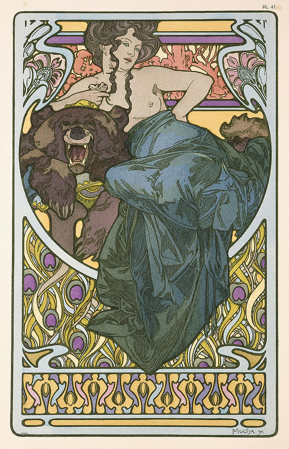 Pattern Painting - Plate Forty Seven from the book Documents Decoratifs by Alphonse Marie Mucha