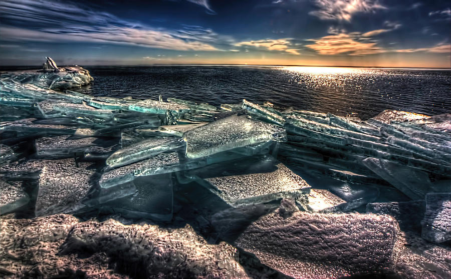 Plate Ice Brighton Beach Duluth Photograph by Amanda Stadther