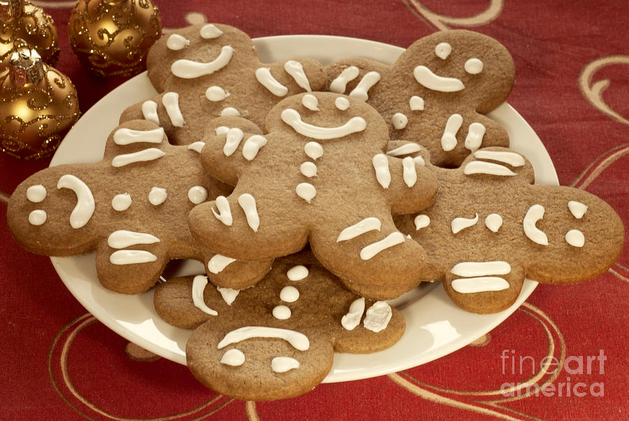 Christmas Photograph - Plateful of Gingerbread Cookies by Juli Scalzi