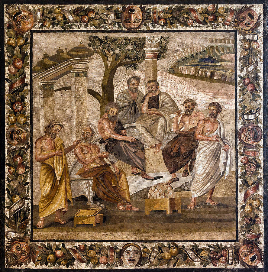 Platos Academy Mosaic, 1st Century Bc Photograph by Science Source